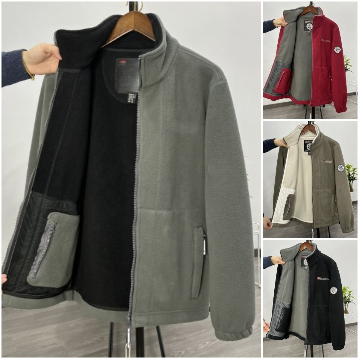 💁♂️💁♂️【XS-3XL】Chaqueta de terciopelo grueso de lana de talla grande informal cálida de otoño e invierno para hombre