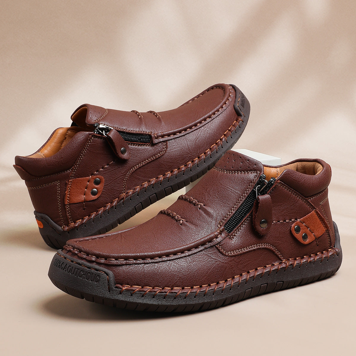 Męskie skórzane buty casualowe