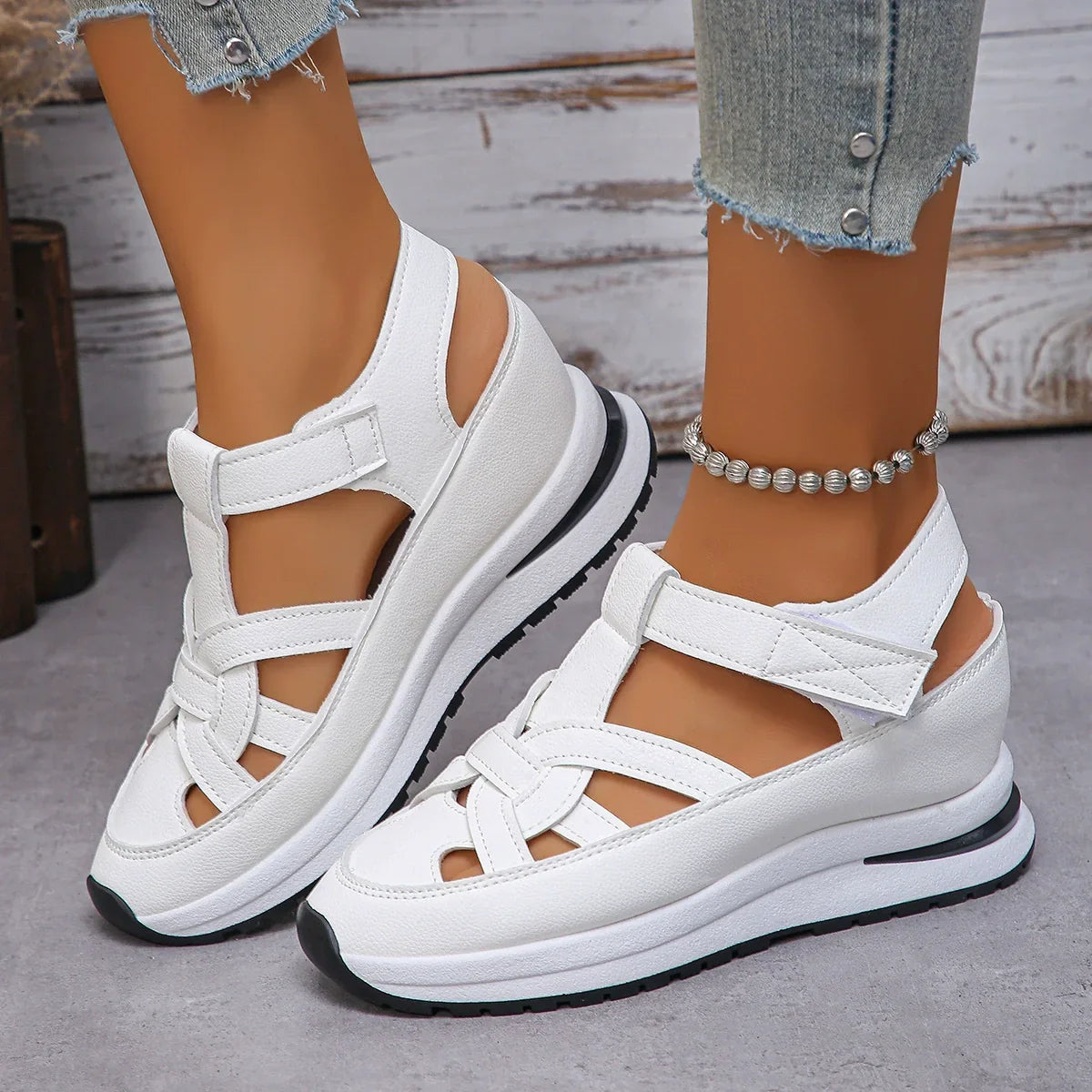👡【Ofertă fierbinte de vară🎉】【35-43】2025 Sandale casual pentru femei cu talpă groasă | Antiderapante, confortabile — Ultima zi de reducere! 🎁 - shoptikpro
