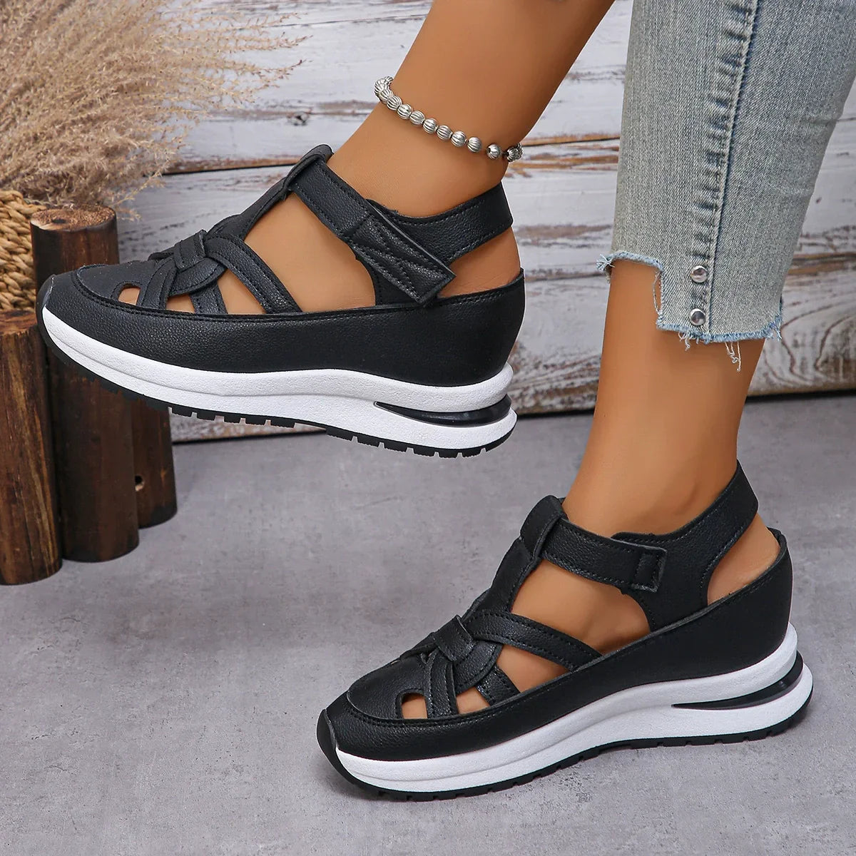 👡【Ofertă fierbinte de vară🎉】【35-43】2025 Sandale casual pentru femei cu talpă groasă | Antiderapante, confortabile — Ultima zi de reducere! 🎁 - shoptikpro