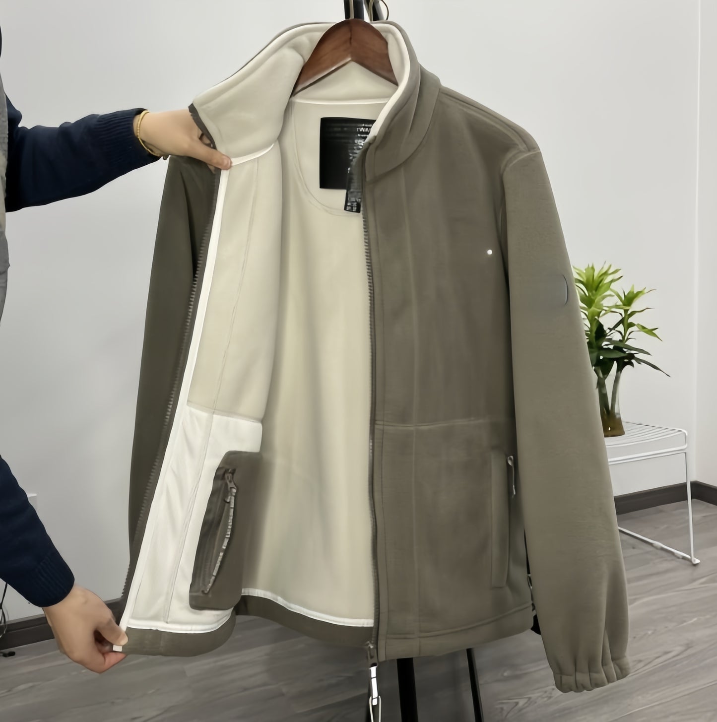 💁♂️💁♂️【XS-3XL】Chaqueta de terciopelo grueso de lana de talla grande informal cálida de otoño e invierno para hombre