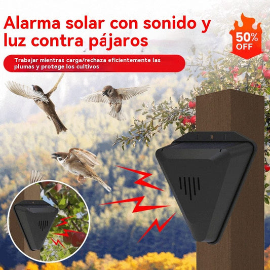 shoptikpro Negro Repelente solar de aves con alarma y luz para huertos y arrozales