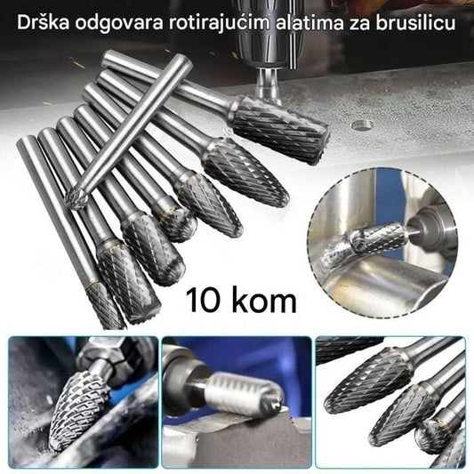 shoptikpro 10 buc ⚙🔩【10 komada】vrhunski set rotirajućih brusa od karbida od volframovog čelika