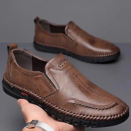shoptikpro 【39-44】2025 Nowe Męskie Buty Casual z Naturalnej Skóry – Miękka Podeszwa, Antypoślizgowe i Oddychające