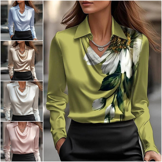 Blusa elegante con escote y diseño minimalista