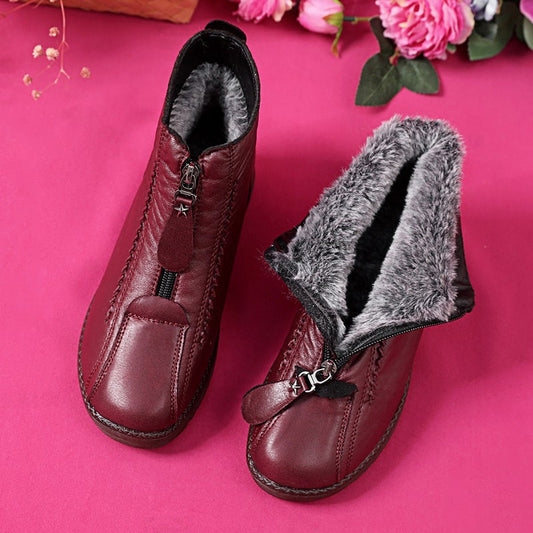 🔥🔥Oferta limitada en el tiempo【35-42】Botines cortos para mujer, hechos a mano, de alta calidad, de piel genuina, antideslizantes.---4133825