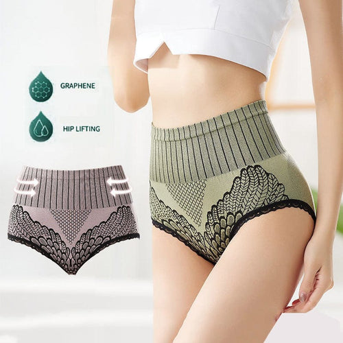 shoptikpro 【6 kosov】Ženske spodnje hlačke za nadzor trebuha z visokim pasom