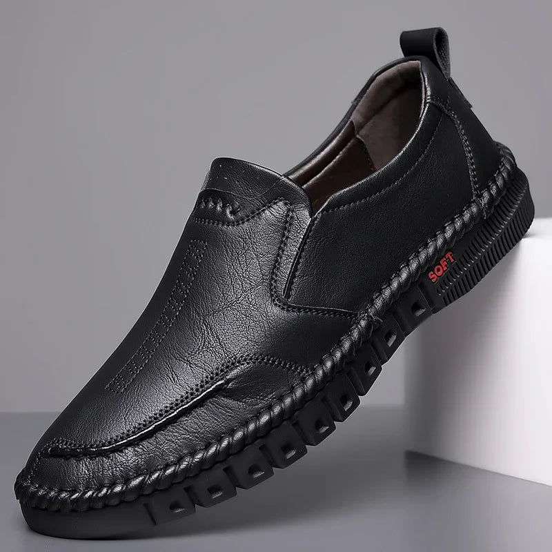 🔥 Specjalna Oferta 40%! 🔥 【39-44】2025 Nowe Męskie Buty Casual z Naturalnej Skóry – Miękka Podeszwa, Antypoślizgowe i Oddychające - shoptikpro