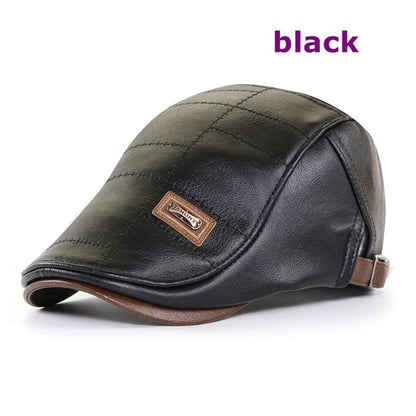 🧢🔥 Męska wysokiej jakości retro skórzana beretka 3 w 1 – modna, wodoodporna i wiatroszczelna, z ciepłą podszewką, bardzo praktyczna-4132299