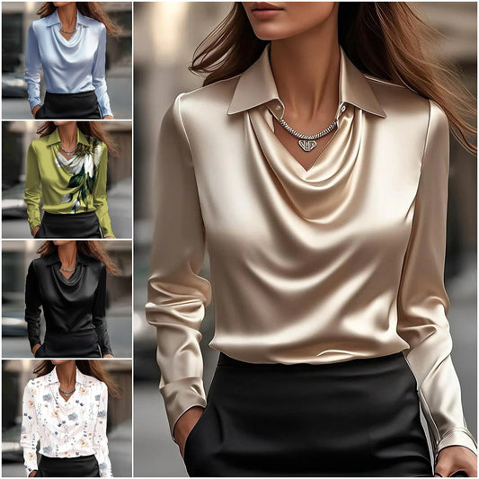 Blusa elegante con escote y diseño minimalista