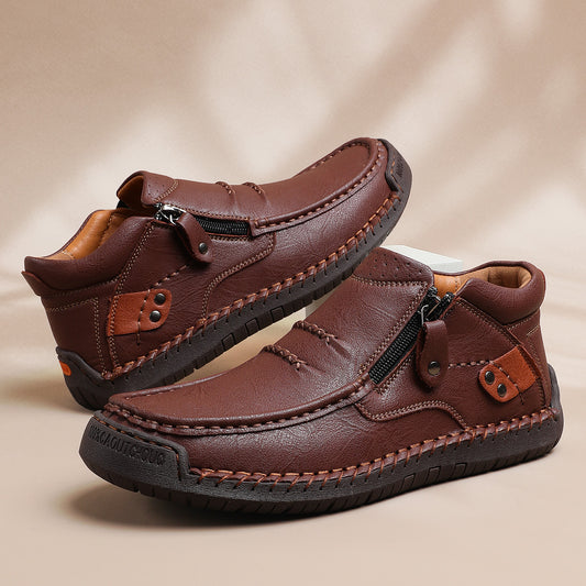 Męskie skórzane buty casualowe