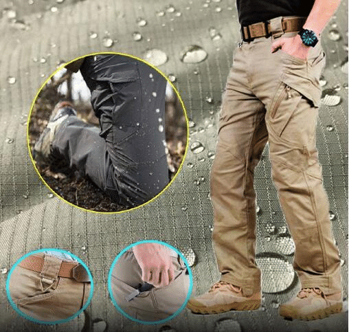 Męskie wodoodporne i odporne na ścieranie spodnie taktyczne S-6XL | Cargo, robocze i outdoor (40–105 kg)