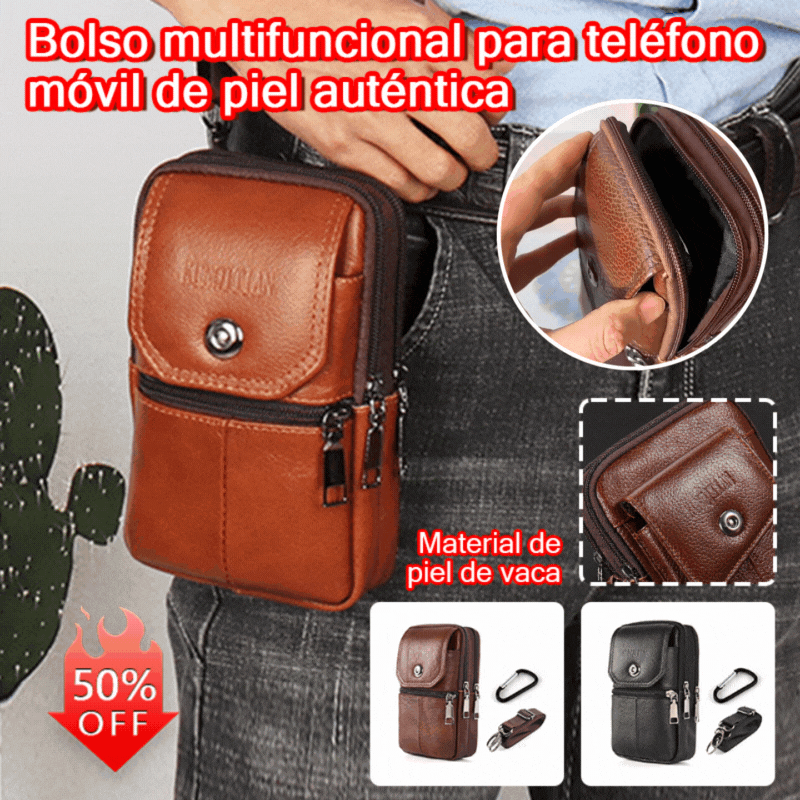 Bolso portátil para teléfono con diseño híbrido (crossbody y bandolera) para hombre