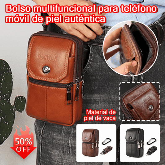 shoptikpro Bolso portátil para teléfono con diseño híbrido (crossbody y bandolera) para hombre