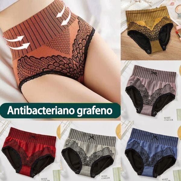 shoptikpro Bragas con control de barriga de cintura alta para mujer