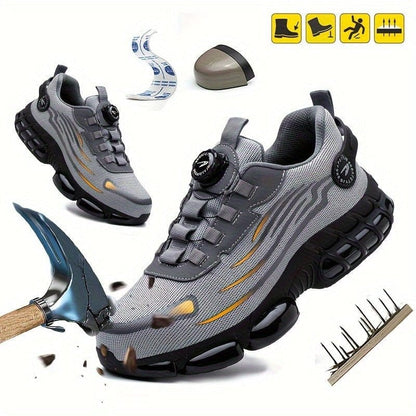 shoptikpro Buty robocze do codziennego użytku, odporne na uderzenia i przebicia, ze stalowym noskiem, wygodne buty robocze, antypoślizgowe