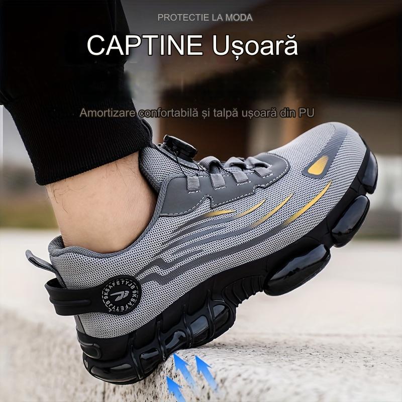 shoptikpro Buty robocze do codziennego użytku, odporne na uderzenia i przebicia, ze stalowym noskiem, wygodne buty robocze, antypoślizgowe