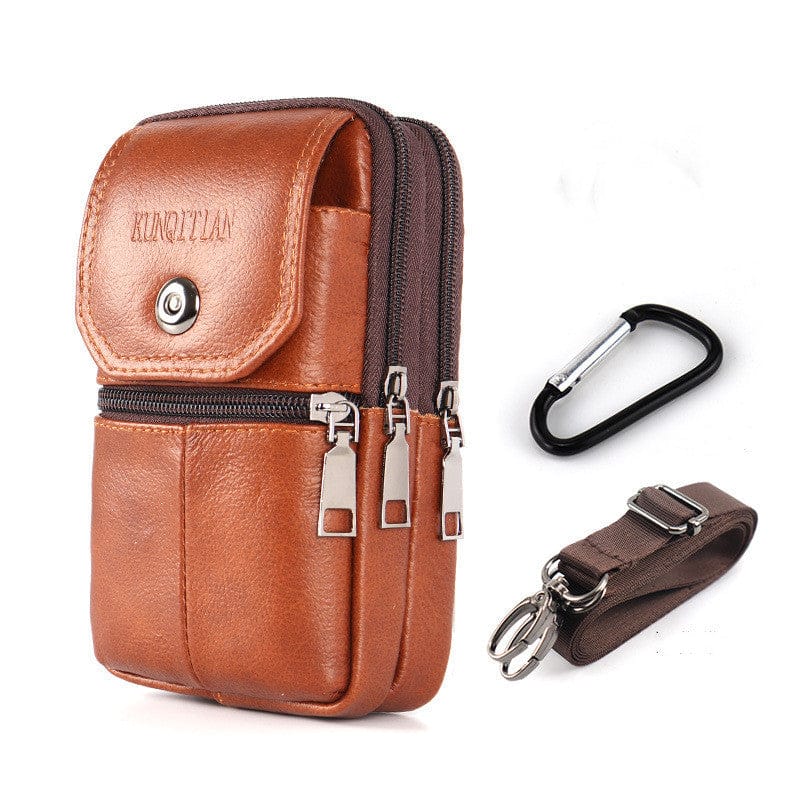 shoptikpro caqui / 16cm Bolso portátil para teléfono con diseño híbrido (crossbody y bandolera) para hombre