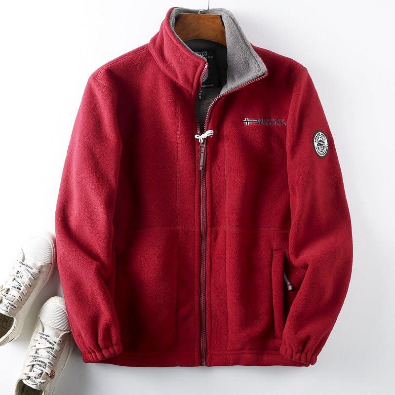 shoptikpro Červená / S(60KG-70KG) Pánska zimná bunda S-3XL – dvojstranná, teplá a voľná, z bavlny/vlny, ideálna do chladného počasia