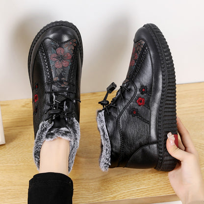 🔥🔥【35-40】Botines de cuero genuino antideslizantes italianos hechos a mano para mujer---4133852