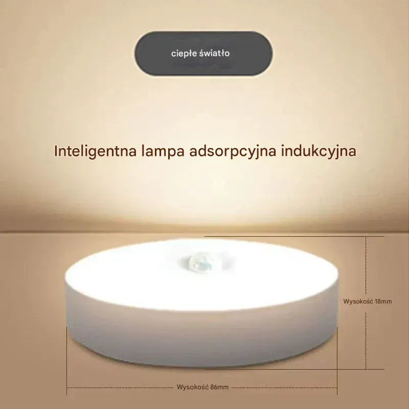 shoptikpro 灯饰照明>台灯夜灯>小夜灯 Lampka LED z Czujnikiem Ruchu Akumulatorowa Magnetyczna (Pack 4 Sztuki) - Łatwa Instalacja na Magnes
