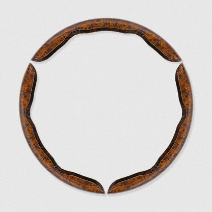 shoptikpro Maro 【Set 3 bucăți】 Husă volan 3D cu efect textură lemn de piersic – accesorii interior auto universale