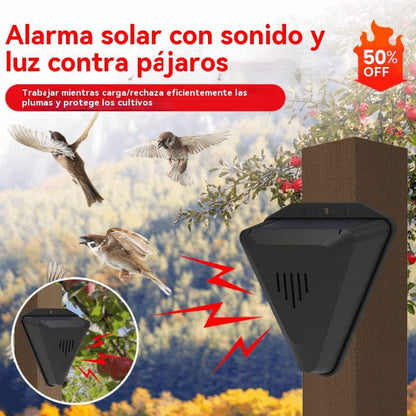 shoptikpro Negro Repelente solar de aves con alarma y luz para huertos y arrozales
