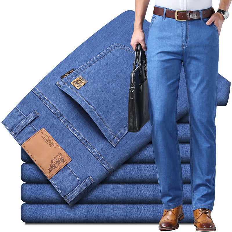 男装>男式牛仔裤 Pantalones rectos anchos para hombre 2 piezas, compra uno y llévate otro gratis