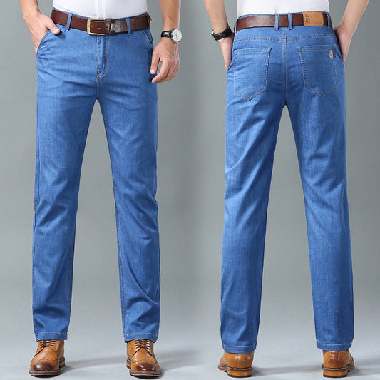 男装>男式牛仔裤 Pantalones rectos anchos para hombre 2 piezas, compra uno y llévate otro gratis