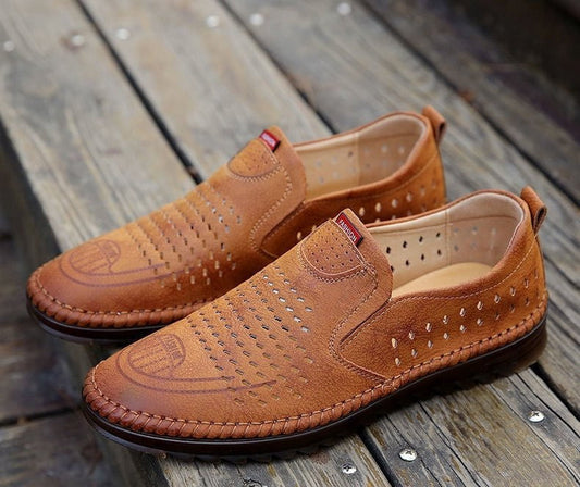 鞋>男鞋>男式休闲皮鞋 👟【Promoción por tiempo limitado】Zapatos casuales de cuero para exteriores para hombre