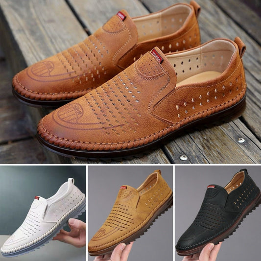 鞋>男鞋>男式休闲皮鞋 👟【Promoción por tiempo limitado】Zapatos casuales de cuero para exteriores para hombre