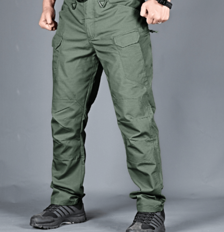 shoptikpro sötétzöld / S【40-50kg】 Férfi vízálló, kopásálló taktikai nadrágok S-6XL | Teherszállító, munkaruha, kültéri sport nadrágok (40-105 kg)