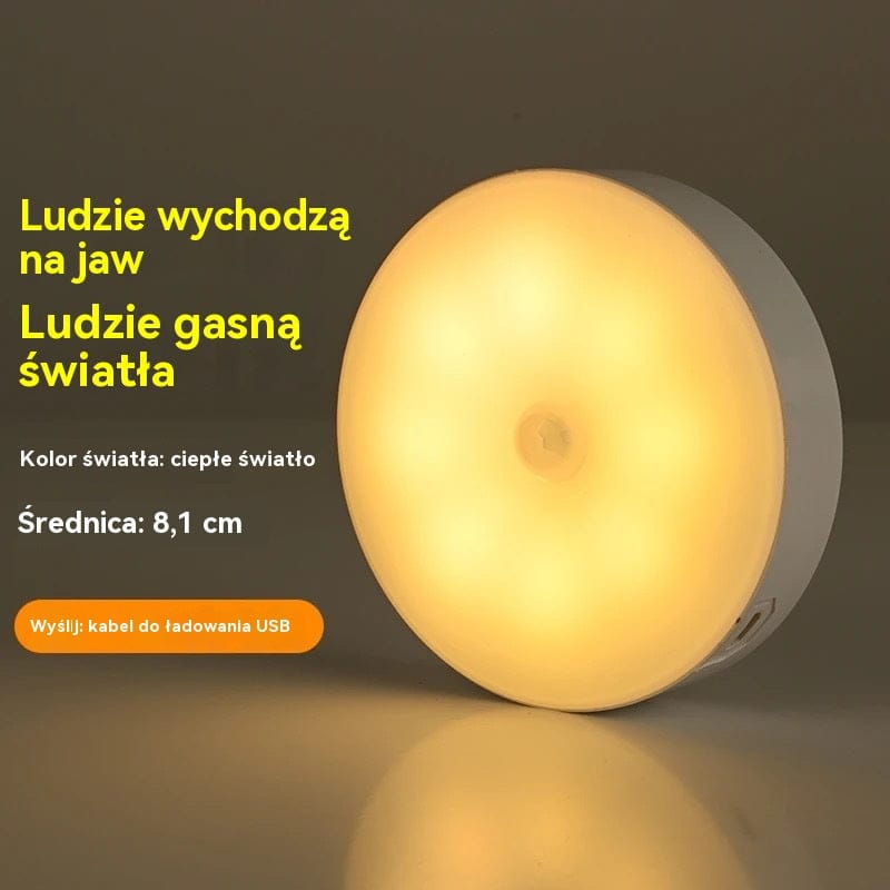shoptikpro 灯饰照明>台灯夜灯>小夜灯 Żółte światło (bateria 300 mAh) Lampka LED z Czujnikiem Ruchu Akumulatorowa Magnetyczna (Pack 4 Sztuki) - Łatwa Instalacja na Magnes